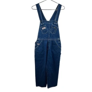 VTG Stevenson Overall Co. Blue Medium Wash Straight Leg Bib Overalls w/ Pockets - Picture 1 of 5