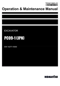 Manual de mantenimiento del operador de excavadora Komatsu PC09-1 JPN SN 14277-15000 - Imagen 1 de 1