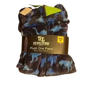 OT Revolution Kids Dinosaur Hooded One-Piece Unionsuit Pajama Small (6/7) - Picture 1 of 3