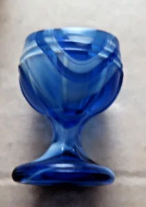COBALT BLUE Slag Glass Eye Wash Cup EXCELLENT Hard To Find Vintage - Picture 1 of 4