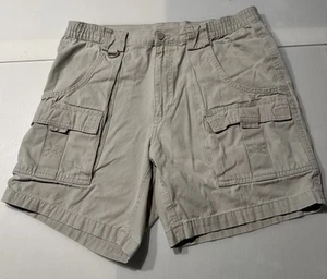 Hook & Tackle Cargo Shorts viele Taschen 34" erweiterbare Taille khaki beige - Bild 1 von 7