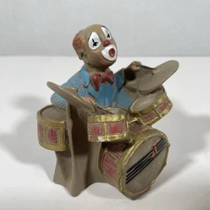 Payaso Payaso Baterista Estatua - Juego de batería, batería. 3 pulgadas. vintage - Imagen 1 de 9