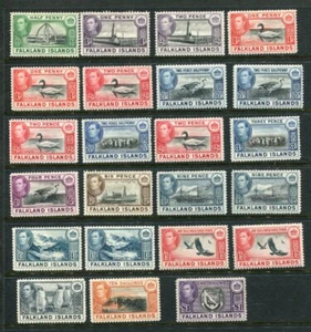 FALKLAND ISLANDS 1938 KGVI MH to £1 23 Stamps High Cat - Picture 1 of 2