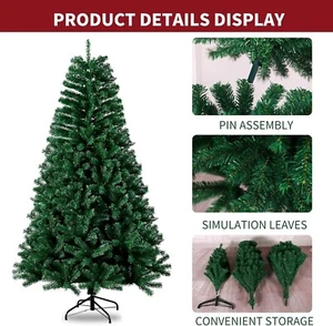 CHRISTMAS TREE 5FT WITH STAND XMAS TREE BUSHY TRADITIONAL ARTIFICIAL 5 FOOT - Picture 1 of 4