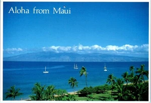 Cartolina Aloha da Maui, spiaggia di Kaanapali, isola di Maui, Hawaii c1988 - Foto 1 di 2