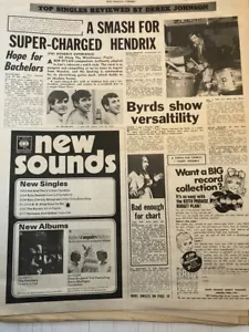 JIMI HENDRIX 'Watchtower' BYRDS singles reviewed' 1968 UK Article/Clipping - Bild 1 von 1