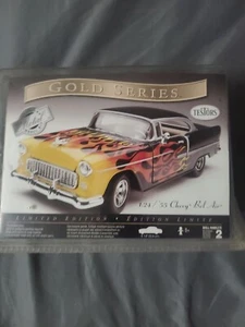 Limited Edition Testors Gold Series 1/24 BLACK FLAMES 55 Chevy Bel Air Model Kit - Picture 1 of 6