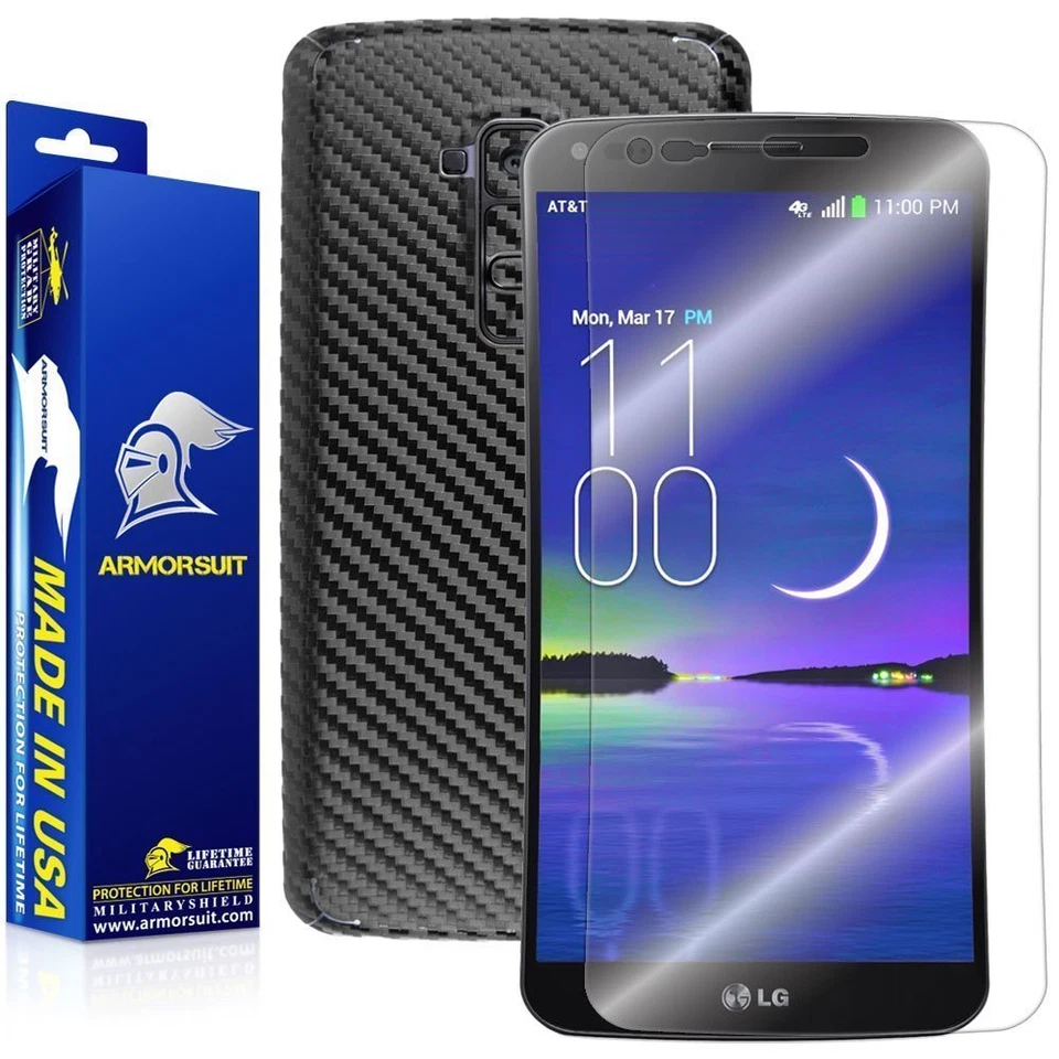 ArmorSuit MilitaryShield LG G Flex Screen Protector + Black Carbon Fiber Skin - Image 1 of 4