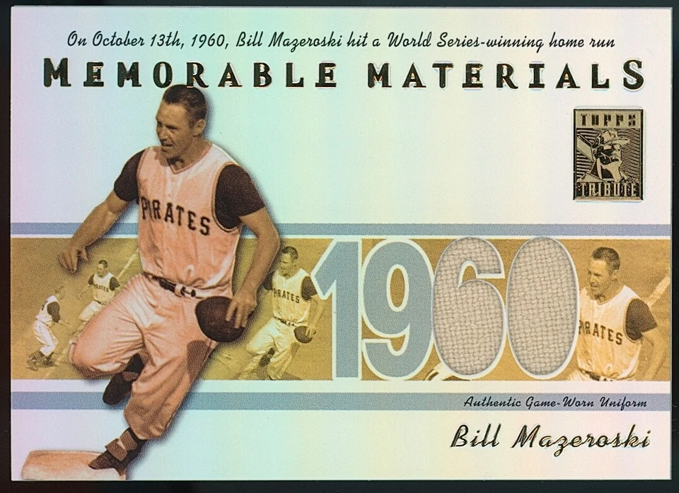 2002 Topps Tribute Memorable Materials Bill Mazeroski Jersey - Image 1 of 2