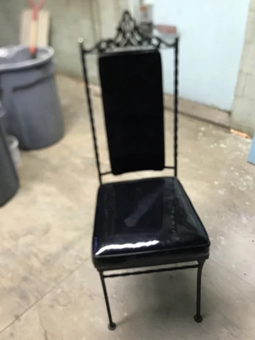 mid century Modern Twist  wrought Iron Chair Gloss Vinyl Classy Uminoff Kitchen Cover