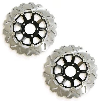 Par de discos de rotor de freno delantero ondulado Rezo para Suzuki GSF 1200 S Bandit 01-05 Foto 1 de 4