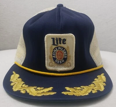 Винтажная бейсболка Miller Lite Beer Patch Trucker с сетчатой застежкой и яичницей - Изображение 1 из 4