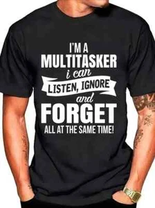 I Am a Versatile Graphic T-Shirt Featuring a Humorous Man, a Black Summer Short - Picture 1 of 5