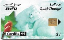 PHONECARD CANADA 1$ BELL  09/95 CHIP Cardex '95 Polar Bear Animals MINT SEALED 
