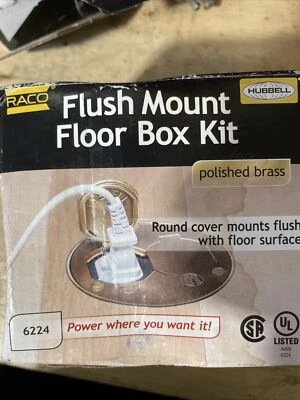 Круглый напольный ящик RACO в комплекте чугунный 6224 латунный дуплексный чехол для дерева, плитки полов - Изображение 1 из 3