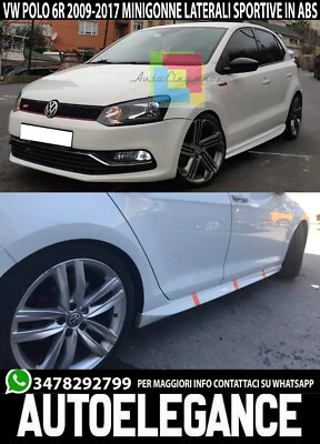 MINIGONNE LATERALI VW POLO 6R 6C 2009-2017 ABS SPOILER SOTTO PORTA - Immagine 1 di 4
