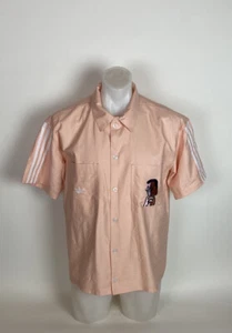 Adidas Unity Ref Button Up Shirt Men's Medium Short Sleeve Pink Embroidered - Picture 1 of 12