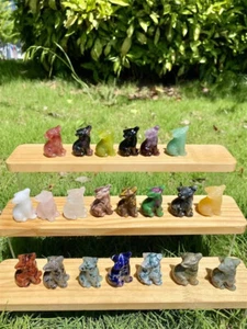 39mm Mix Natural Quartz skull Carved Quartz Crysta Wolf Skull Reiki Random 5pc - Picture 1 of 9