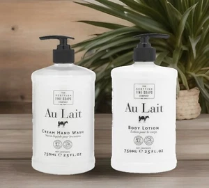 2 X The Scottish Fine Soaps Company AU LAIT Hand Wash and Body Lotion 25 fl. oz. - Picture 1 of 2
