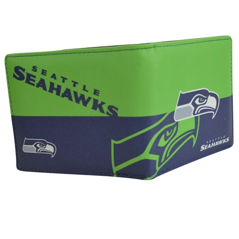 New Synthetic Leather Graphic Logo Bi-Fold Wallet - NFL Seattle Seahawks Cover