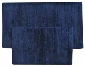 Super Soft Set of 2 Reversible Bath Rugs Set 100% Cotton 21" x 34" / 17" x 24" - Picture 1 of 8