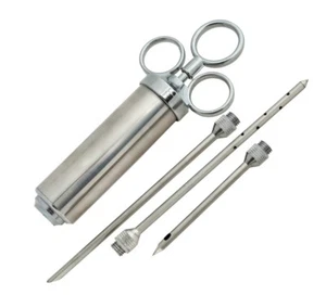 Grill Stainless Steel Meat Marinade Injector 2 oz Flavor Needle Cooking Syringe - Picture 1 of 3