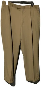 Kenneth Morton 41 X 27 Pleated Cuffed Beige Dress Pants Pleated Cuffed - Picture 1 of 8