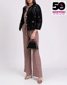 RRP€290 MODIGLIANI LES FEMMES Sequins Blazer Jacket IT40 US4 S Single-Breasted - Picture 1 of 9