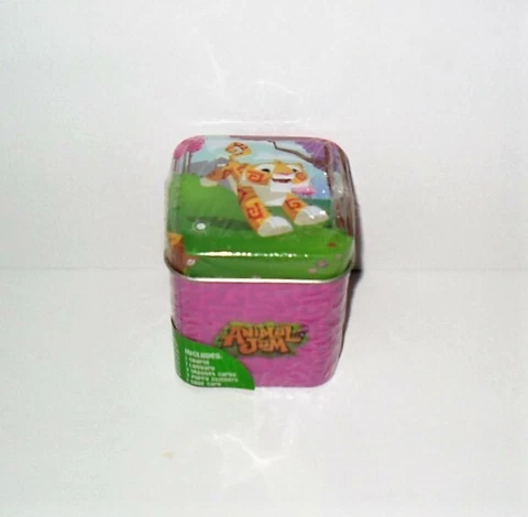 ANIMAL JAM TIN TIGER 1 CHARM 1 LANYARD 1 CODE CARD 3 MAGNETS 3 PUFFY STICKERS Cover