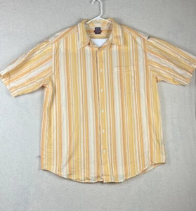 Mecca USA Shirt Button Up Short Sleeve Plaid Striped Mens XXL Yellow - Picture 1 of 10