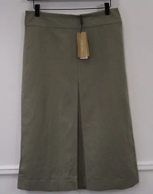 Women Burberry Kildarelong Green Grey Skirt Ramie & Cotton Size W31 US8 - Image 1 of 4