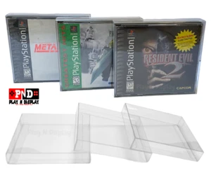 50 PLAYSTATION ONE 1 & CD DUEL JEWEL CASE PROTECTIVE SLEEVE BOX PROTECTOR CLEAR - Picture 1 of 10