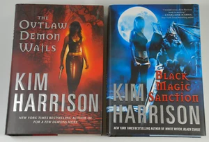 Black Magic Sanction & The Outlaw Demon Wails - Kim Harrison FIRST EDITION SET - Picture 1 of 8