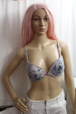 Sujetador Pushup Jaclyn Smith 34B Púrpura Rosa Azul Floral Nylon/Spandex Foto 1 de 4