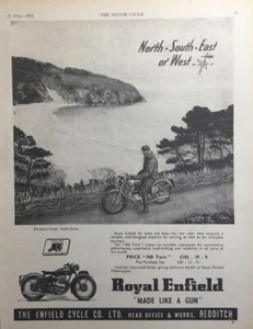 ROYAL ENFIELD 500 TWIN 1952 ORIGINAL B/W ADVERTISEMENT 24cm x 18cm - Picture 1 of 4