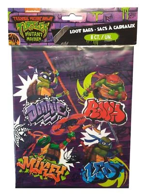 TMNT Loot Favors Party Bags 8 Ct Teenage Mutant Ninja Turtles - Image 1 of 4