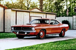 Retro Plymouth 1970 AAR Vintage Car Brown High Res Wall Decor Print Photo Poster - Imagen 1 de 1