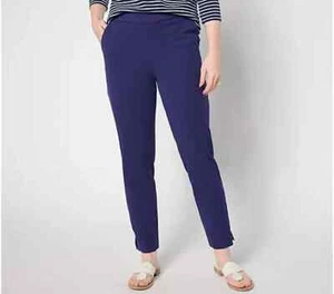 Isaac Mizrahi Live! Pantalones al tobillo Petite 24/7 elásticos Icon-azul marino-pequeño 18-A634635 - Imagen 1 de 2