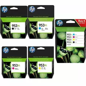 Cartuchos HP 953 XL ORIGINALES Negro, Cian, Magenta y Amarillo Tinta 953XL Pack - Imagen 1 de 7