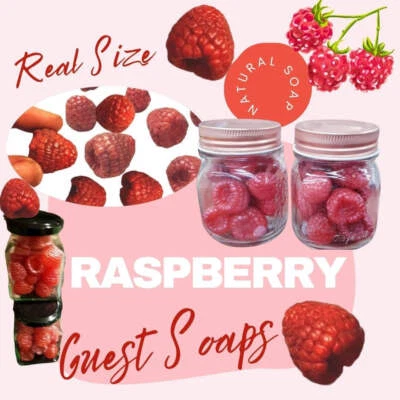 Raspberry Jar Guest Soap Bars Real Size Artisan Made Gift Boxed - Image 1 of 4