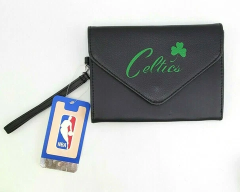 Boston Celtics Black Wallet Clutch Purse Wristlet Official NBA NWT Woman's Cover