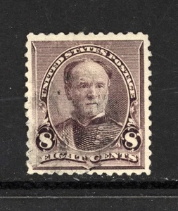 SCOTT 225 1893 8 CENT SHERMAN REGULAR ISSUE USED F-VF CAT $11! - Picture 1 of 2