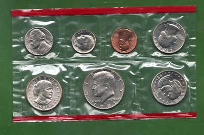 1981 US DENVER HALF OF US MINT SET UNCIRCULATED COINS PLUS 1981-S SBA $1.00 - Image 1 of 2