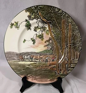 Royal Doulton Timber Wagon Dinner Plate Pattern No. D 6307 26cm Diameter  - Picture 1 of 7