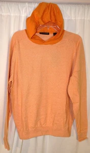 NEW Donald Ross SPORT Sz MEDIUM Cotton - Cashmere Hooded Sweater Orange Hoodie - Picture 1 of 4