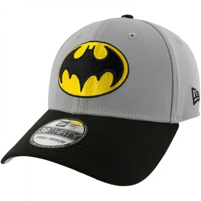 Batman The Animated Series Chest Logo New Era 39Thirty Fitted Hat Grey - Image 1 of 4