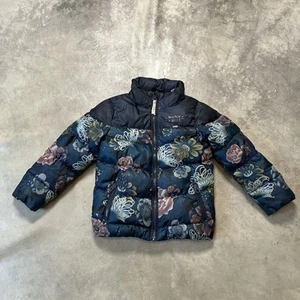 Scotch R' Belle Jacket Kids Girls Size 6 Blue Floral Puffer Zip Pockets - Picture 1 of 9