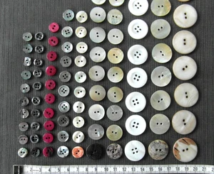 Konvolut Knöpfe Musterknöpfe Perlmutt 10 Positionen = 100 schöne Perlmuttknöpfe  - Bild 1 von 10