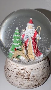 NEU Wald Weihnachtsmann Hirsch Eule Weihnachten Schneekugel Spieluhr (Sh30) - Bild 1 von 7