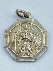 Colgante de plata esterlina vintage de St Christopher Travellers de George Jenson T952 - Imagen 1 de 5